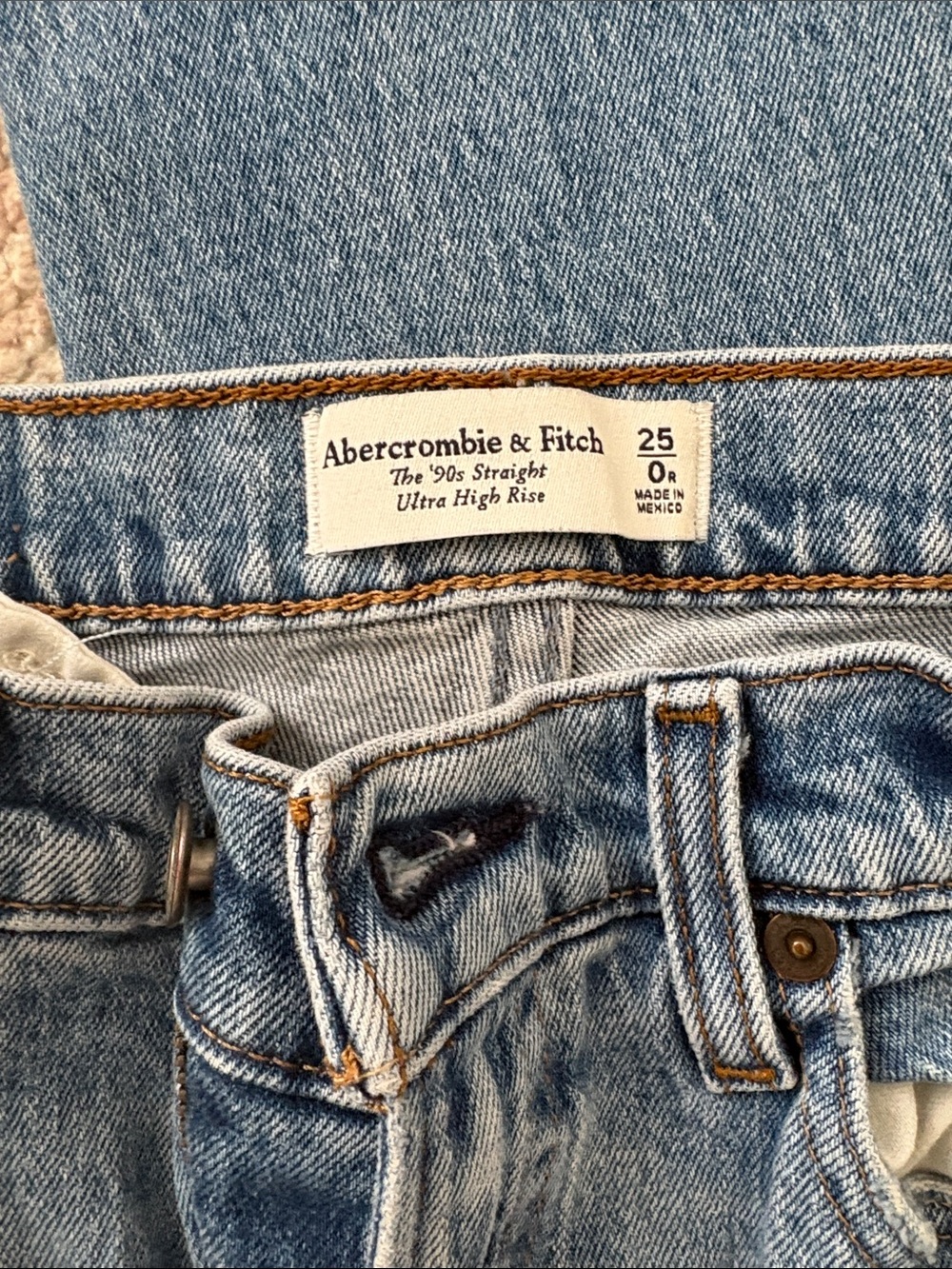 Abercrombie & Fitch Light Blue High Rise Straight Jeans